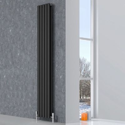 REINA NEVA ANTHRACITE DOUBLE PANEL VERTICAL DESIGNER RADIATOR H1500mm x W413mm, RND-NV4115AD REINA NEVA ANTHRACITE DOUBLE PANEL VERTICAL DESIGNER RADIATOR H1500mm x W413mm, RND-NV4115AD